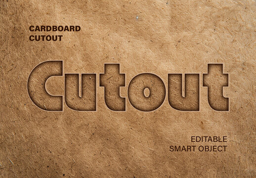 Fiber Cardboard Cutout Text Effect