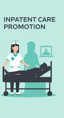 Fototapeta premium Hospital Inpatient Care Advertisement Illustrating Medical Professionals Providing Patient