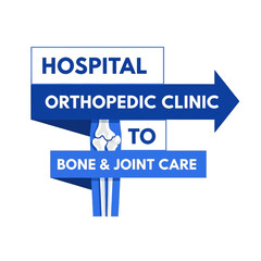 Hospital Orthopedic Clinic Logo Design Sign Showcasing Bone And Joint Care Services