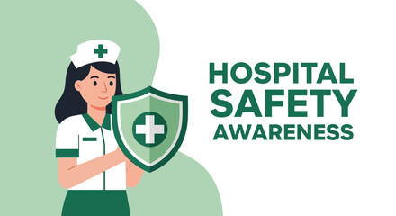 Naklejka premium Hospital Safety Awareness Concept Depicting Healthcare Protection and Patient Wellbeing