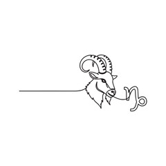 Fototapeta premium Animated capricorn icon. Goat head line animation. Astrological sign. Horoscope esoteric prediction. Black illustration on white background. HD video with alpha channel. Motion graphic 
