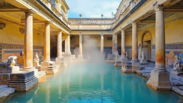 Ancient Roman baths.