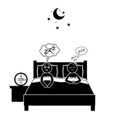 Couple Sleeping Peacefully in Bed Together.