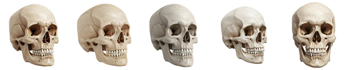 OUR set of cranium anatomy skeletal bone structure isolated on high quality k HD HQ Stock ,.,. © the battu