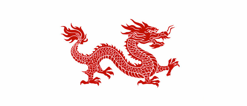 simple chinese dragon minimal mahjong icon
