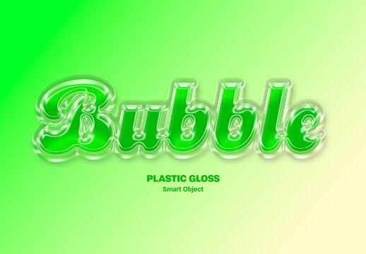 Bubble Plastic Gloss Text Effect