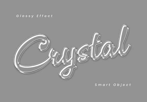 Crystal Glossy Glass Script Text Effect