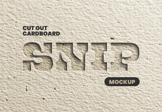 Cut Out Cardboard Effect Mockup