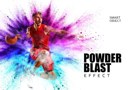 Dynamic Color Powder Blast Effect Mockup