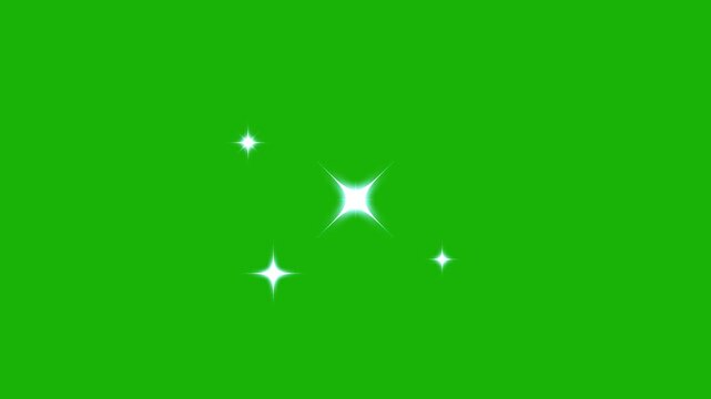 Twinkle stars blast pop up animation, shiny glowing stars sparkle twinkle light, blinking twinkling star glitter effect on transparent background, flat vector shining light animation. 4K