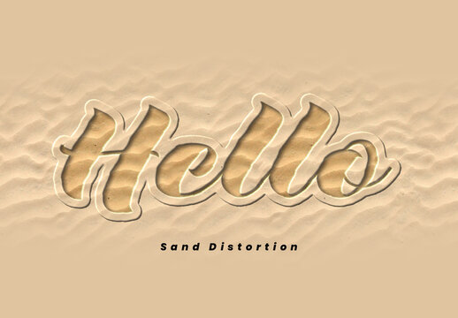 Sand Distortion Script Text Effect