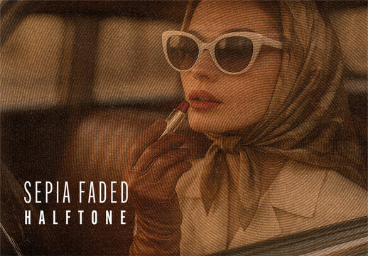 Textured Sepia Effect Mockup