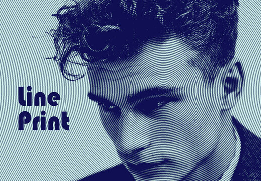 Radial Line Print Photo Effect