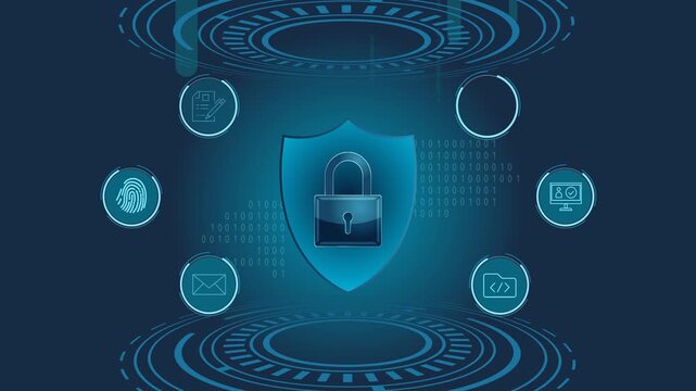 Secured Services Technology and User Privacy and Authentication  - Stock Animated  Illustration as MP4 File
