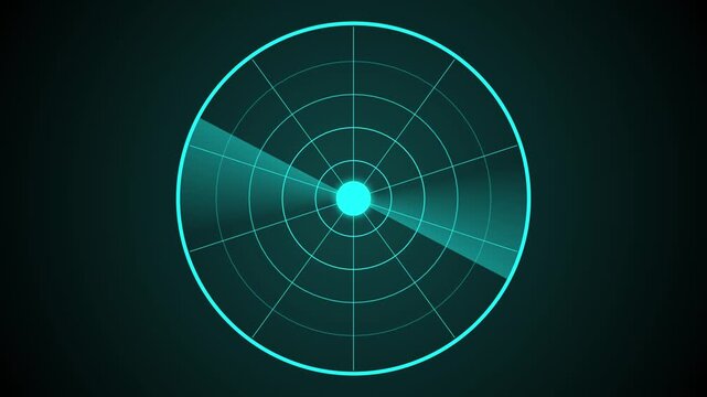 Radar screen animation on map background.moving radar HUD
