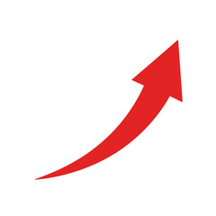 Red arrow pointing upwards and to the right symbolizing growth and progress