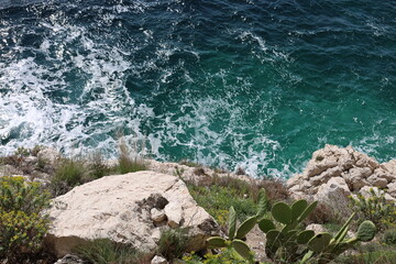 Mediterranean Sea view from Eze city located in France, Europe