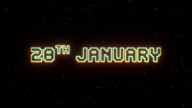 28th January Neon text with retro style
