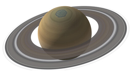 view of planet Saturn hexagon cloud around the north pole © SN