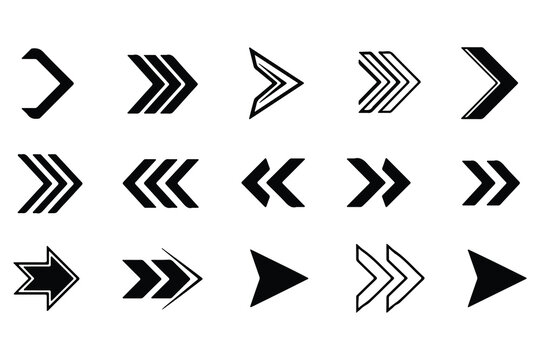 Collection of black and white arrow icons