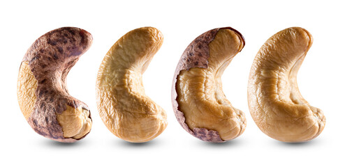 Cashew nuts isolated on white background