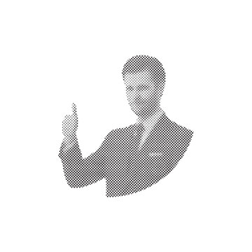 Man Giving Thumbs Up in Halftone Style