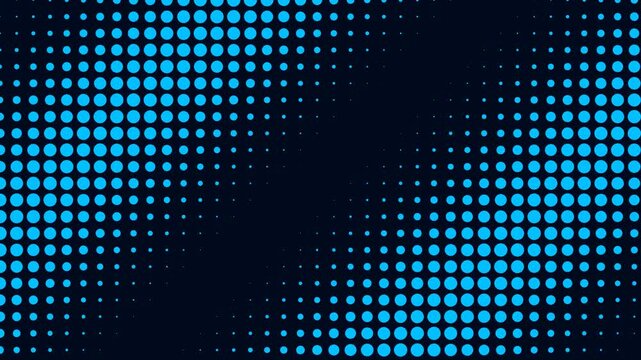 4K, Circle dot background video with rhythmic movement and blue-black, for advertising backgrounds, presentations, food and beverage advertisements, wallpapers,  