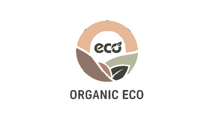Eco friendly organic logo design concept with earthy colors and leaves.