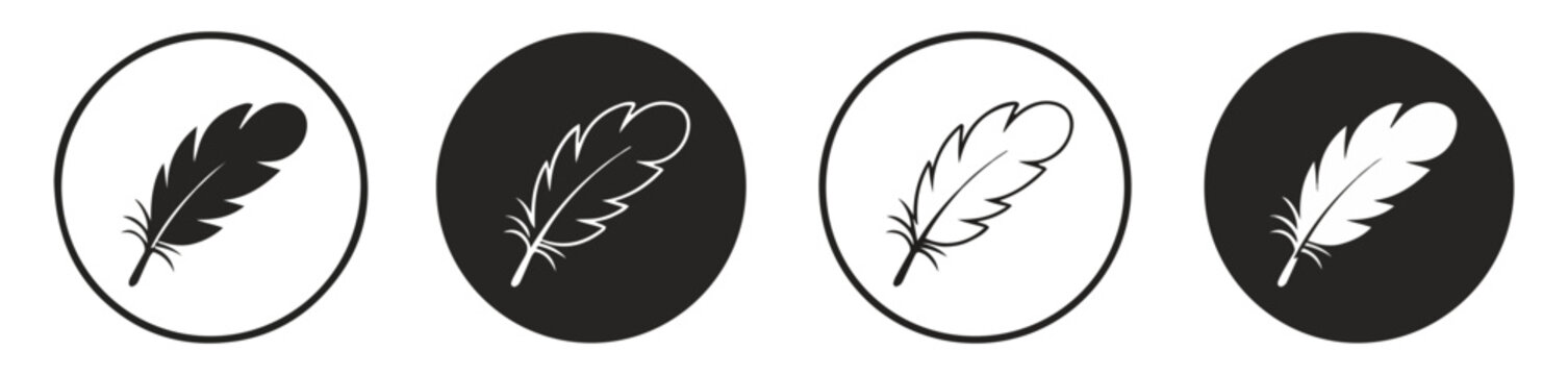 feather fluffy icon set