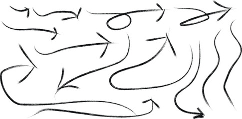 Naklejka premium Collection of black arrows on white background