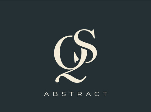 Elegant QS Monogram Logo Design. Perfect for branding, stationery, luxury goods, corporate identity and logo design