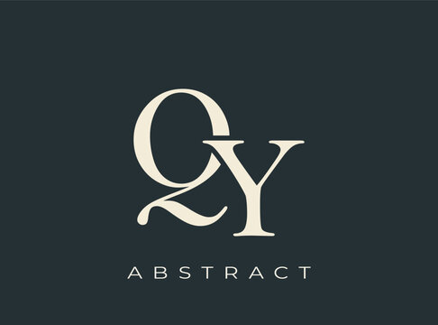 Elegant QY Monogram Logo Design. Perfect for branding, stationery, luxury goods, corporate identity and logo design