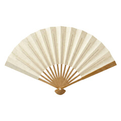 Traditional Asian bamboo folding hand fan with paper