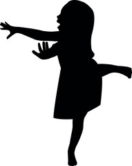a girl dancing silhouette vector