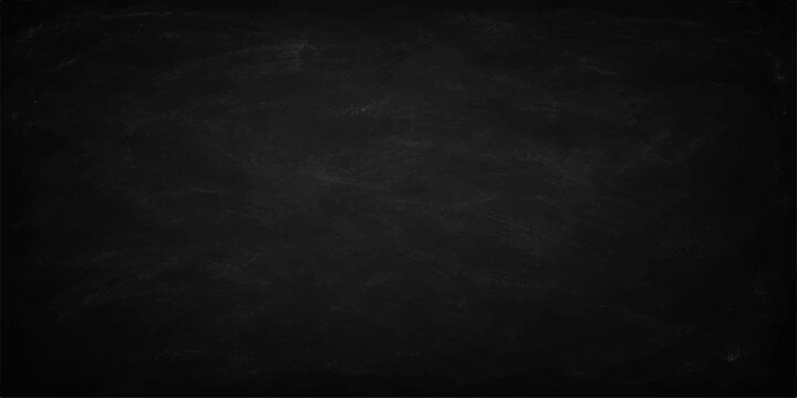 A blank old blackboard with a grunge texture and alpha channel set against a dark grey vintage stone wall backdrop for a textured chalkboard design