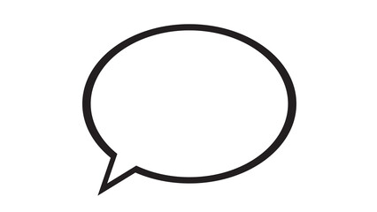 Outline of a speech bubble or chat box, perfect for communication, dialogue, and message design.