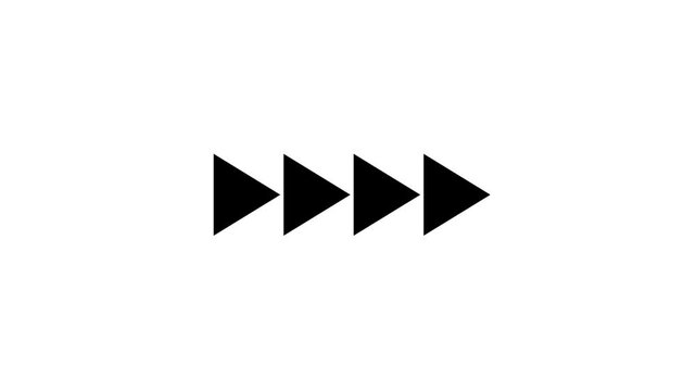 black right arrow pointer icon. abstract arrow icon loading animation on waith background.
