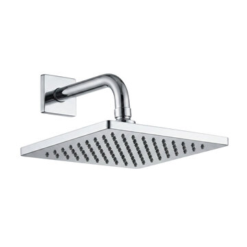 Square chrome metal wall mounted bathroom shower head