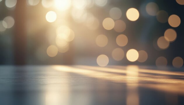 Golden bokeh table background