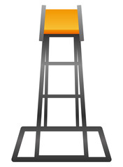 スポーツのテニスの審判やプールや海の海水浴場のライフセーバー、監視員が座る高い椅子をグラデーションを付けてカラーでデザインしたベクターのイラストのグラフィック素材