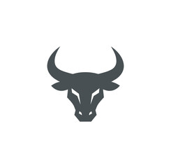 Stylized bull head icon on dark background