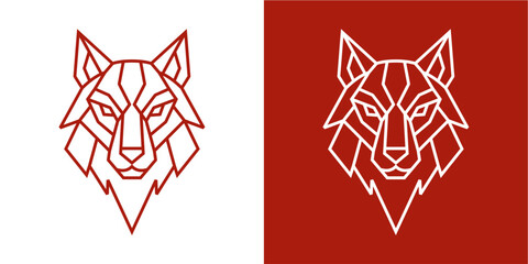 Red Wolf Head Logo Geometric ... © dwi