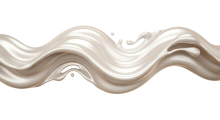 white, highly viscous molten chocolate stream dynamically sculpted into a high-gloss, hyper-detailed wave, macro shot against a transparent background, concept for luxury confectionery advertising