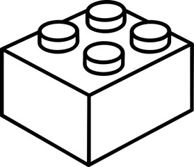 Fototapeta premium Black Toy Plastic Building Brick Block Silhouette Icon Vector for Design