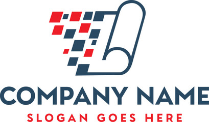 A modern logo design featuring a digital pixelated shape combined with a letter b high quality © osmangoni