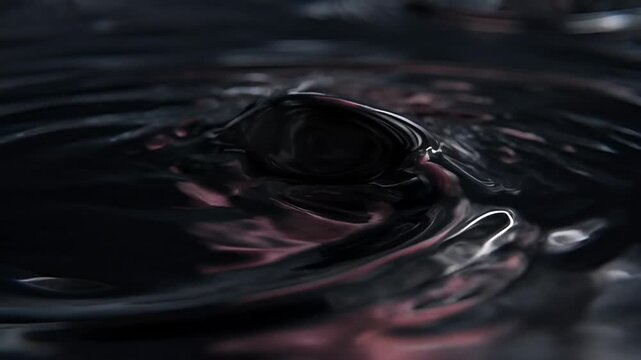 Abstract swirling black liquid surface with subtle reflections and dark undertones