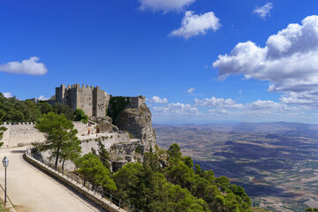 The Historic Castello di Venere (Castle of Venus), a Norman Fortress on Mount Erice, Sicily, Overlooking the Sea © Alexander