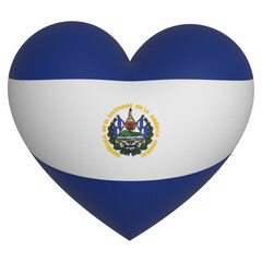 Fototapeta premium 3d heart El Salvador flag