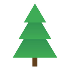 Fototapeta premium Flat Vector Illustration of a Christmas Tree – Simple Green Holiday Tree Design