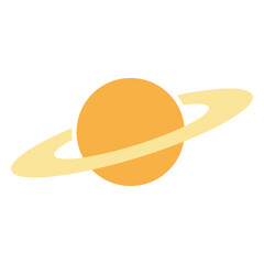 Flat Vector Illustration of Saturn – Planet with Rings Icon Design © MD. MAHRUF ZAMAN